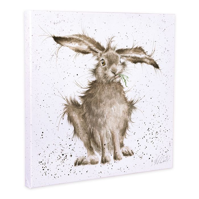 Wrendale Designs 'Hare-Brained' Canvas – 20cm, Wall Art