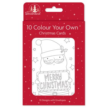 Colour Your Own Christmas Cards – Pack of 10