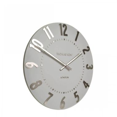 Thomas Kent Mulberry Small Wall Clock, Silver Cloud - 12in