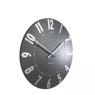Thomas Kent Mulberry Small Wall Clock, Graphite Silver - 12in