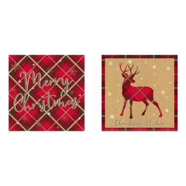 Tartan Stag Christmas Cards – Pack of 12