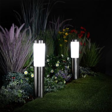 NOMA Maxi Frosted Stainless Steel Bollard - Set of 2