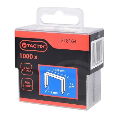 Tactix 12mm Heavy Duty Staples, Pack of 1000 - 10.6mm