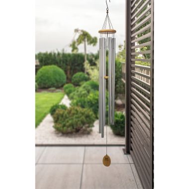 Wood and Aluminium Wind Chime - Silver, 145cm
