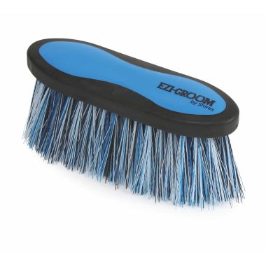 Shires EZI-GROOM Grip Long Dandy Brush – Bright Blue, Large
