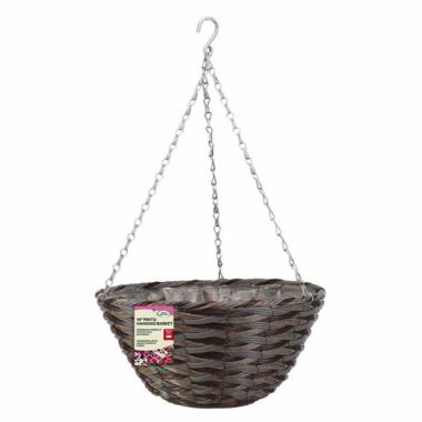 Smart Garden Pinto Faux Rattan Hanging Basket – 14in