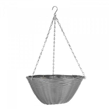 Smart Garden Slate Faux Rattan Hanging Basket – 14in