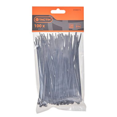 Tactix 100 Pack 150mm Cable Ties - Black