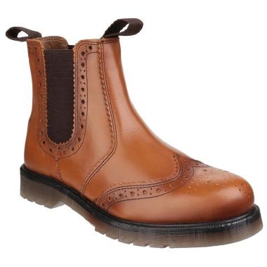 Amblers Unisex Dalby Brogue Dealer Boots – Tan