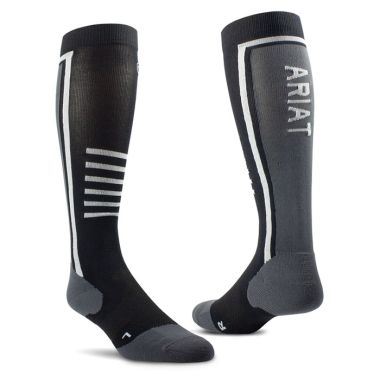 Ariat Women’s AriatTEK Slimline Performance Socks – Black / Sleet