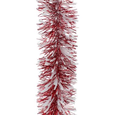 White & Red Chunky Christmas Tinsel - 2m 