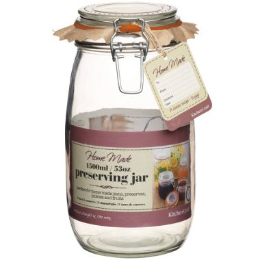 6 x KitchenCraft Home Made Glass Preserving Jar - 1.5 Litres