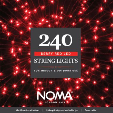 NOMA 240 Multi-Functional LED String Lights, Red – 17.92m