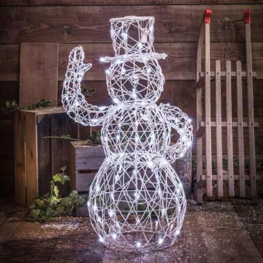 NOMA 1m Wicker Snowman LED Light Figure - White