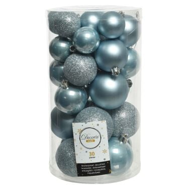 30 Misty Blue Assorted Baubles