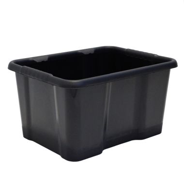 Thumbs Up Black Plastic Storage Box - 24 Litre