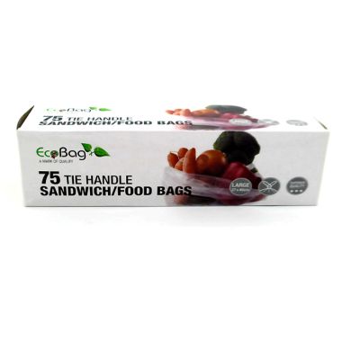 Eco Bag Tie Handle Food Bags – 75 Pack