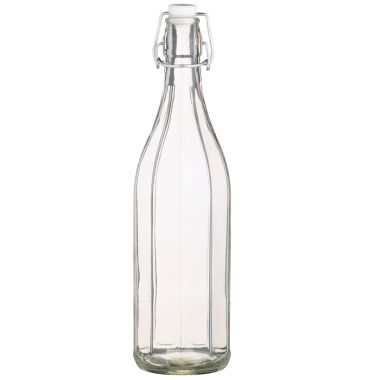KitchenCraft Glass Oil Bottle With Pop Stopper - 1 Litre