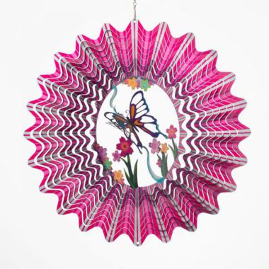 Spin Art Butterfly Wind Spinner - Pink