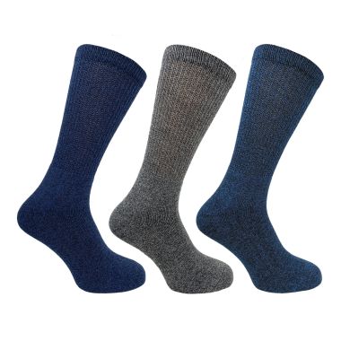 Bramble Men's Bamboo All Terrain Walking Boot Socks, Pack of 3 - Blue/Grey/Teal