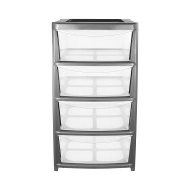 Thumbs Up 4 Drawer Tower - Silver