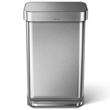 Simplehuman 45 Litre Rectangular Pedal Bin with Liner Pocket - Brushed Stainless Steel