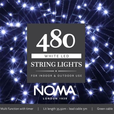NOMA 480 Multi-Function LED String Lights, White – 35.92m