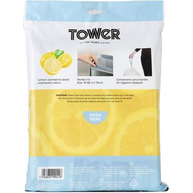 Tower Lemon Scented Bin Liners 75 Litres – 20 Pack