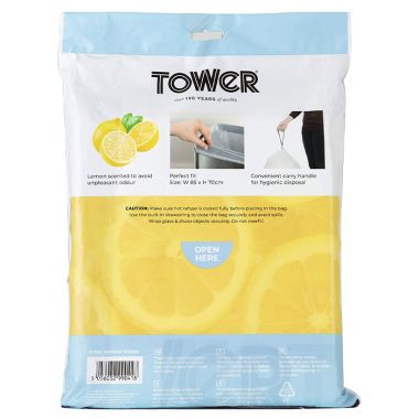 Tower Lemon Scented Bin Liners 25 Litres – 20 Pack