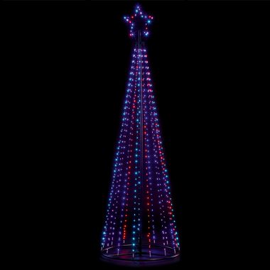 Premier 2.5m Pin Wire Pyramid LED Light Tree - Rainbow