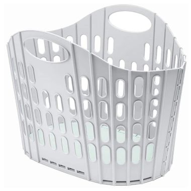 Addis Fold Flat Laundry Basket, 38 Litre – Grey/Green