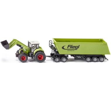 Siku Claas Axion 850 Tractor with Front Loader and Trailer Toy