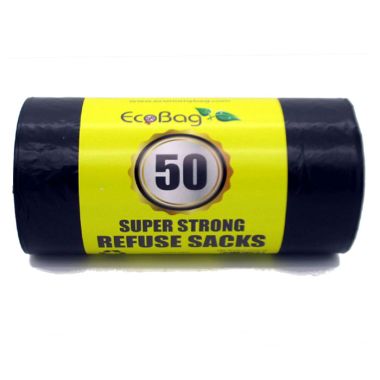 Eco Bag Superstrong Refuse Sacks, 55 Litres – 50 Pack