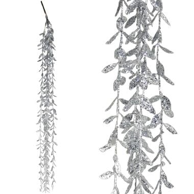 Silver Trailing Leaves Spray - 93cm