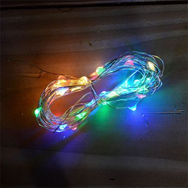 Premier 50 Multi-Action Pin Wire LED Battery Lights, Multicoloured – 2.5m