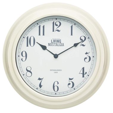 KitchenCraft 'Living Nostalgia' Wall Clock, Cream - 26cm