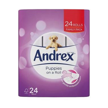 Andrex Puppies Gentle Clean Toilet Roll - 24 Pack