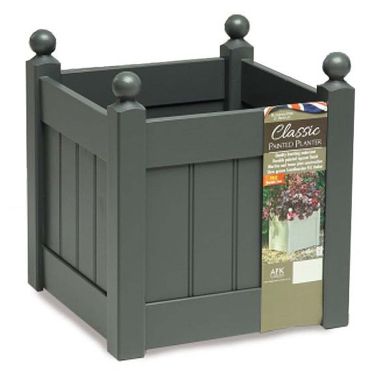 AFK Classic Square Wooden Planter, Charcoal - 18in