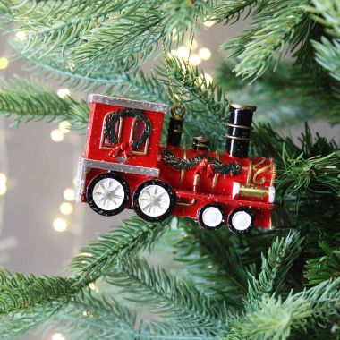 Traditional Christmas Train Bauble - 6cm