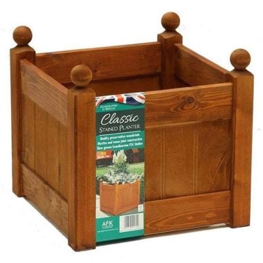 AFK Square Classic Wooden Planter, Beech - 18in