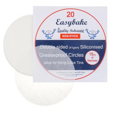 Easybake Siliconised Greaseproof Circles, 15cm – 20 Pack
