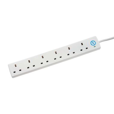 SMJ 6 Way Surge Protection Extension Lead – 2m