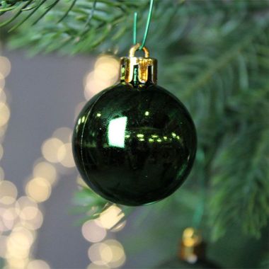 30 Pine Green Assorted Baubles