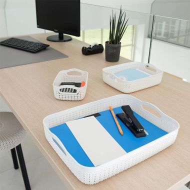 Curver Knit Storage Tray - A4, Oasis White