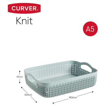 Curver Knit Storage Tray - A5, Misty Blue