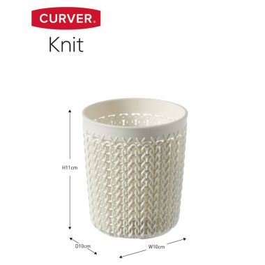 Curver Knit Small Storage Pot, Oasis White