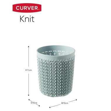 Curver Knit Small Storage Pot, Misty Blue