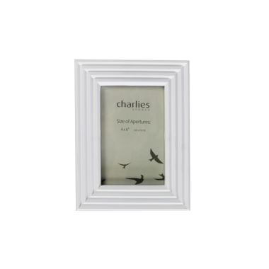 White Fluted Photo Frame - 4x6 inch