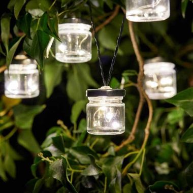 Smart Solar Firefly Jar String Lights