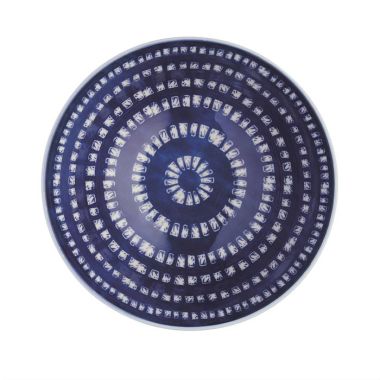 KitchenCraft Glazed Ceramic Bowl - Blue Tile